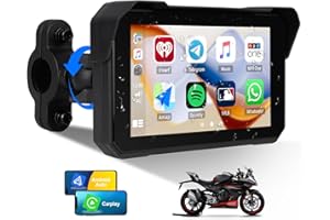 SIXWIN Motorcycle Carplay Portable GPS Navigation System 5" HD Touch Screen with Wireless CarPlay, Android Auto,Bluetooth,IP6