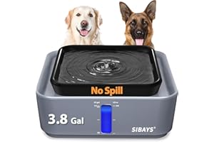 SIBAYS 3.8Gal/14L Extra Large Pet Water Fountain, No Spill Dog Cat Fountain with 9" Large Filter & Powerful LED Pump & Clear View Window, Auto Dog Water Bowl Dispenser, Easy to Clean, BPA-Free