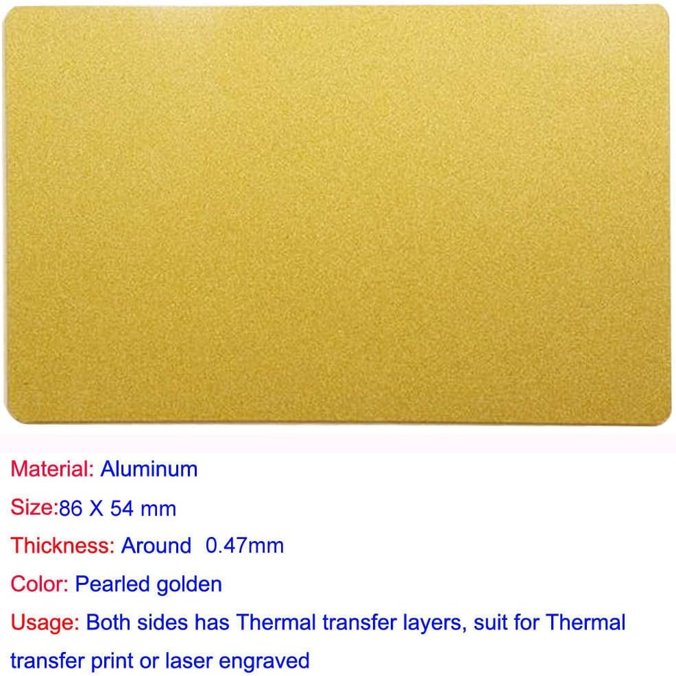 Ebamaz Aluminum Metal Business Cards for Sublimation Print 86X54X0.45mm Tablet Thick Pack of 10PCS (Pearl Gold, Blank) - Image 3