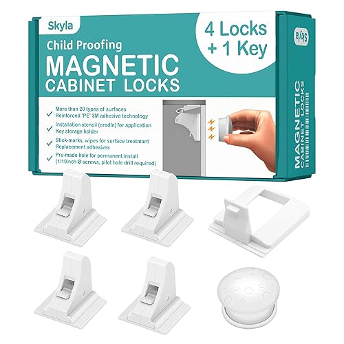 SKYLA HOMES Magnetic Cabinet Locks Baby Proofing Child Safety