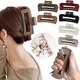 6 Pcs Extra Large Square Hair Clips Soft Silicone Claw Clips for Thick/Thin Hair Matte Nonslip Hair Claw Clip Strong Hold Acrylic Hair Clip for Women and Girls Daily Simple Hair Accessories