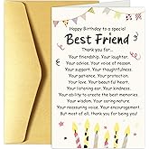 Chenive Birthday Card for Friend, Best Friend Birthday Card, Poem Birthday Card for Bestie BFF Soulmate, Happy Birthday to A Special Best Friend