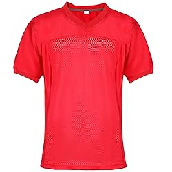 Aumudle Men Blank Plain Football Jersey Practice