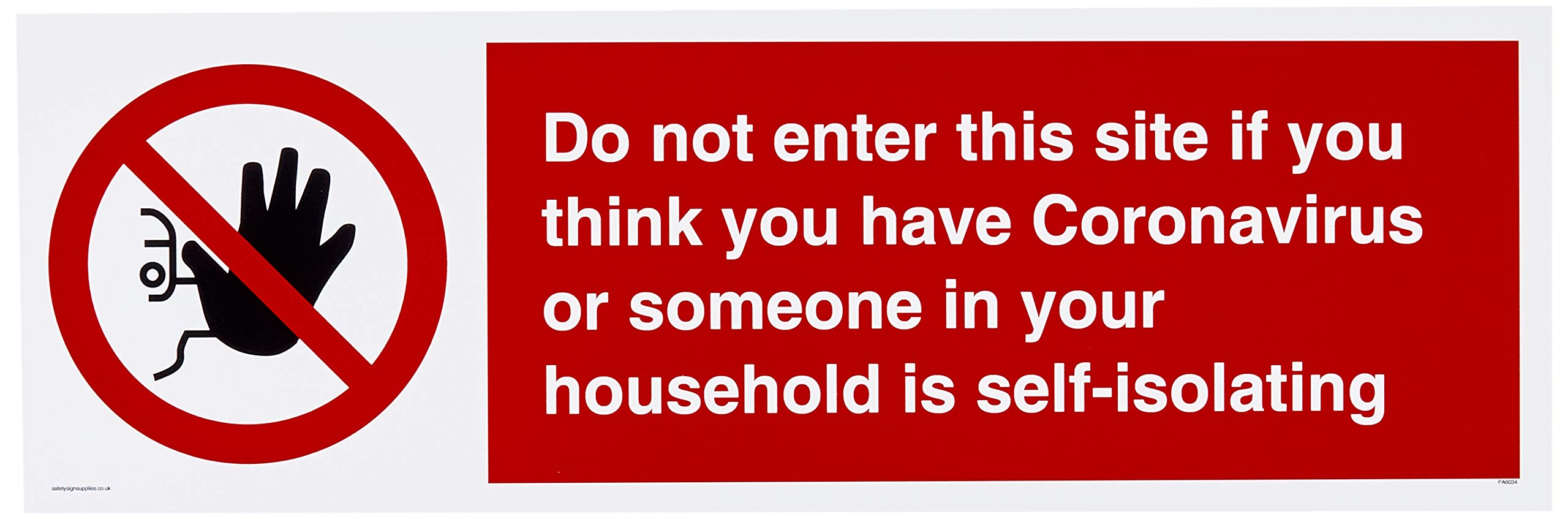 Do not enter this site if you think you have Coronavirus or someone in your household is self-isolat