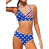 KANGKANG Girls Swimsuit Bikini Set Solid Color V-Neck Two Piece Bathing Suit with Chest Pad Adjustable Straps Swimwear 7-16T