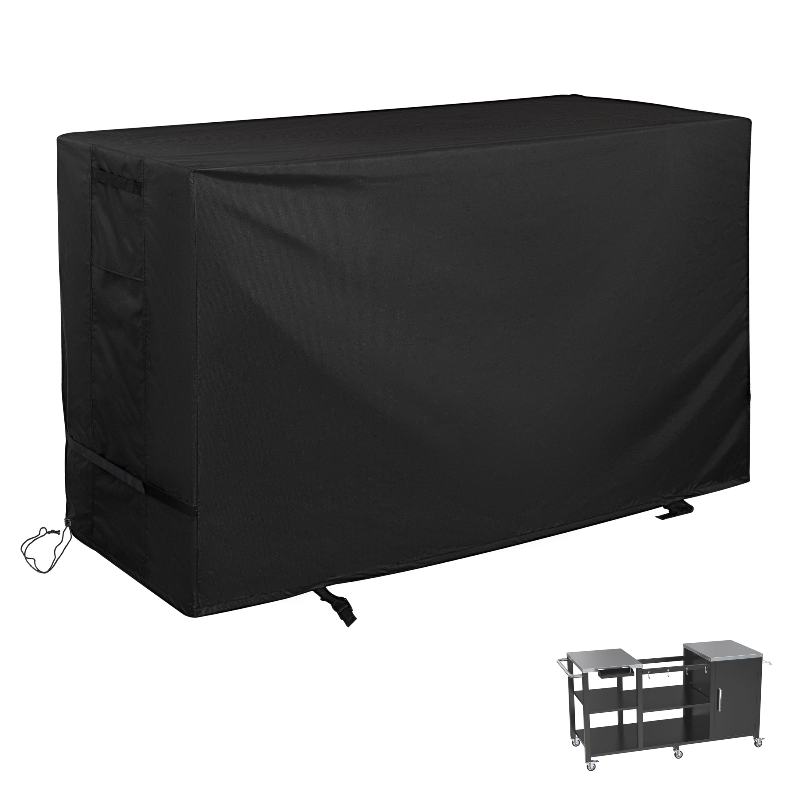 Photo 1 of **Picture for Reference Only** Starcrew Grill Table Cover for GDLF Grill Table Compatible with Big Green Egg, Outdoor Grill Cart Cover for GDLF Large BBQ Station Prep Table All Weather Protective