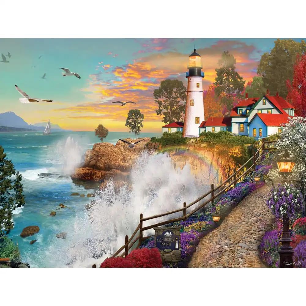 Bits and Pieces - 300 Piece Jigsaw Puzzle for Adults 18" x 24" - Lighthouse Park - 300 pc Jigsaw by Artist David Maclean