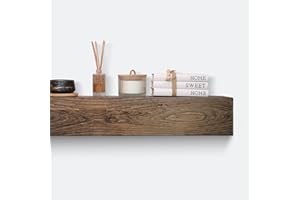 Urbandi Modern Fireplace Mantel, Contemporary, Floating Mantle, Shelf, Hand Crafted, (Dark Brown, 60Lx6Hx8D)