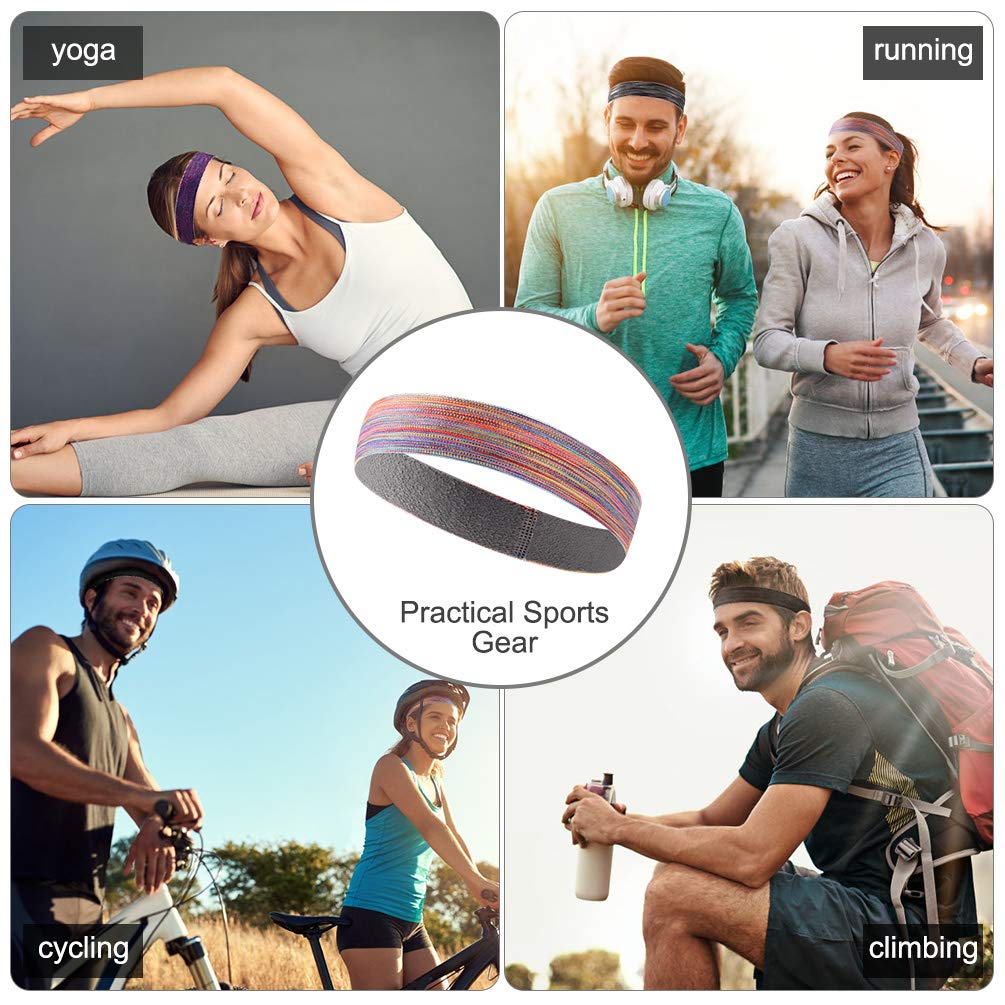 VBIGER 3 Pièces Bandeaux de Sport Élastique Antidérapantes Hommes Femme Bande Cheveux d\'Évacuation de l\'Humidité Unsexe