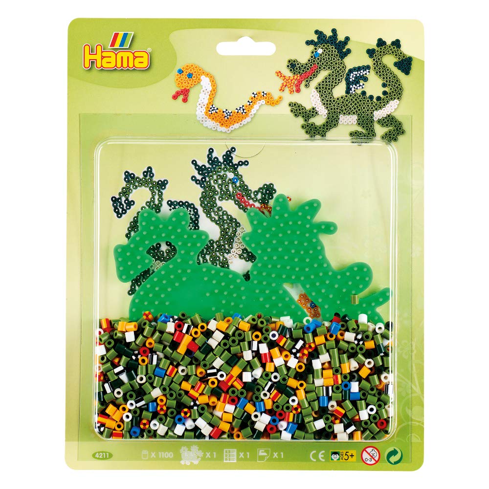 Hama Beads Dragon Arts and Crafts Kit, Hama Fuse Beads Set - Dragon Theme