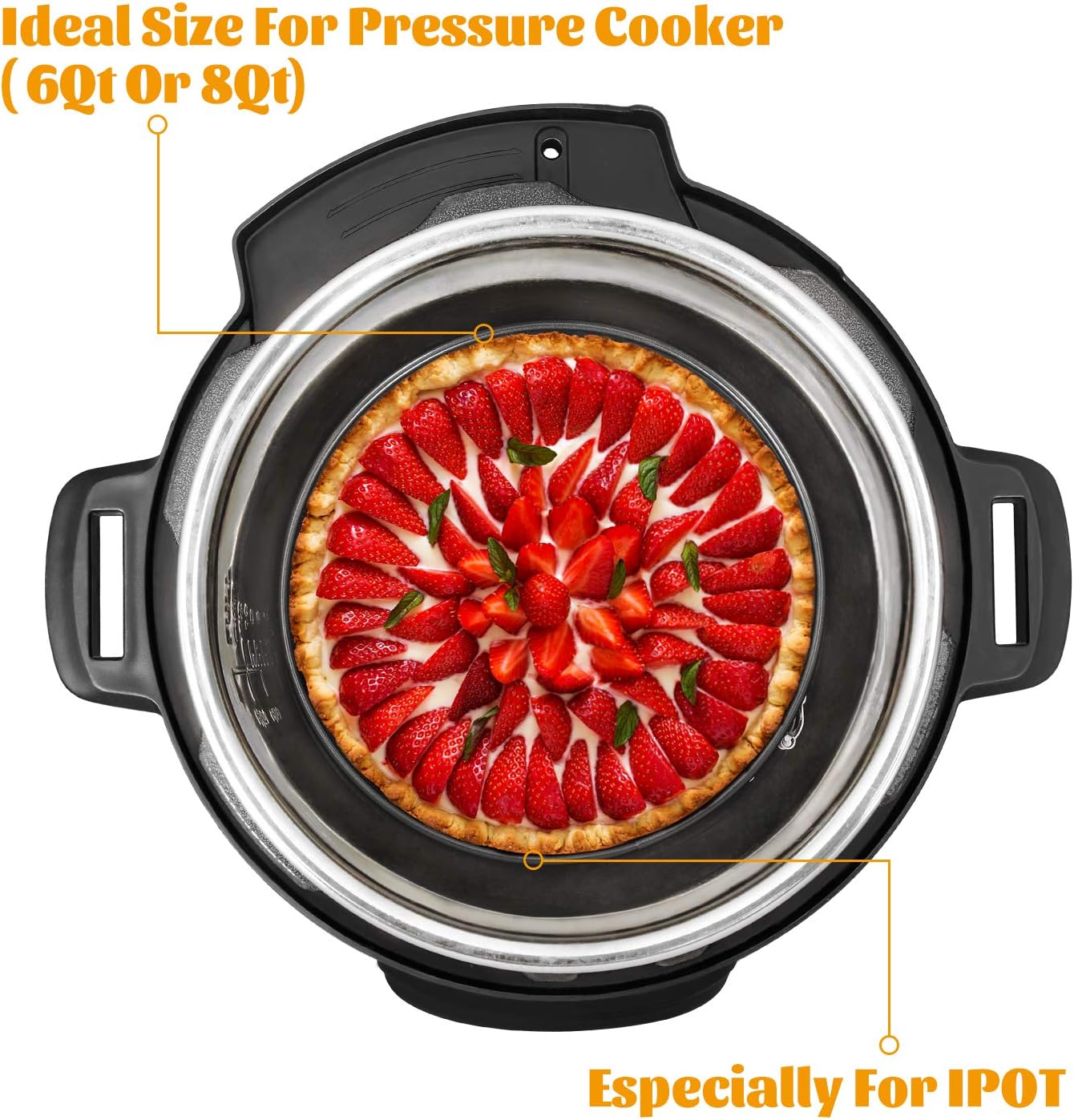 Hiware 7 Inch Non-stick Springform Pan/Cheesecake Pan/Leakproof Cake Pan with 50 Pcs Parchment Paper - Accessories for Instant Pot 6, 8 Qt Pressure Cooker: Kitchen & Dining