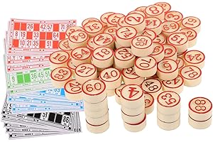 FAVOMOTO Wooden Bingo Game Set with Numbers & Cards Family Board Game for Kids & Adults | Complete Party Supplies Kit for Ind