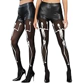 ToBeInStyle Women’s Scary Skeleton Leg Bones Halloween Hosiery Tights & Thigh High Stockings