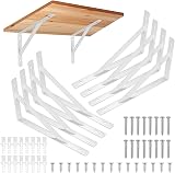 HAOCHEN Heavy Duty 8P Ceiling? No: 8 Pieces Shelf Brackets 200x120mm White