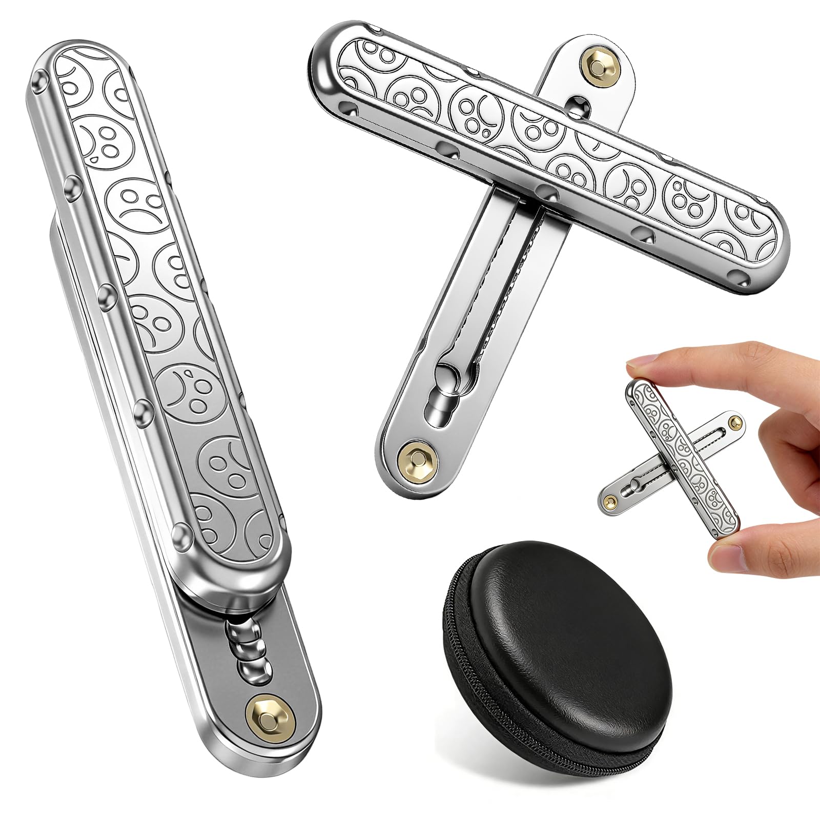 Metal Fidget Slider Toy, Fidget Toys Adults, Push Rod Decompression Toy Stress Relief for Boyfriend & Father