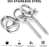 FFWHKON 4 Pack Eye Bolts 5 Inch Stainless Steel Heavy Duty Wood Screws view 2