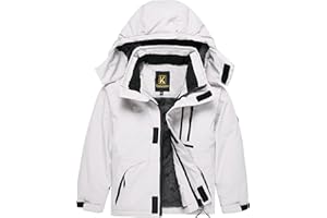 Keevoom Boys Winter Coat Ski Jacket Windproof Kids Snowboard Warm Fleece Snow Coat Waterproof Outdoor Hooded Ski Coats