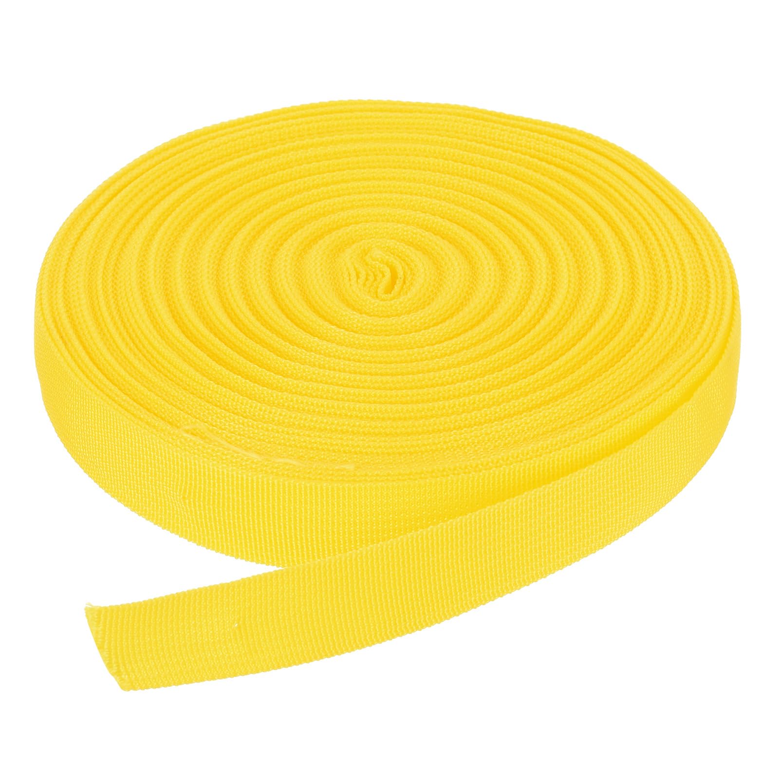 DMiotech 25 Yard x 1 Inch Width Nylon Webbing Strap Poly Flat Webbing Strapping for DIY Craft Backpack Strapping, Sewing, Outdoor Gear Repair, Bright Yellow