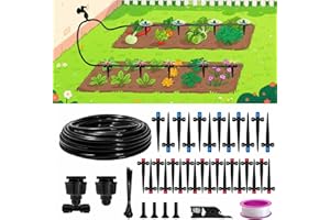 THISWING 82FT Drip Irrigation System, 2025 Quick Connector Garden Irrigation System, Adjustable Nozzle, Garden Watering System with 1/4 '' Pipe, Garden, Vegetable, Greenhouse, Lawn Sprinkler