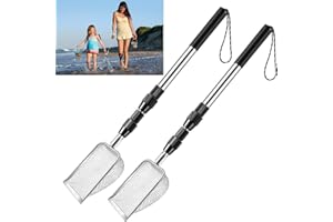 POILKMNI New Upgraded 2 Pcs Shark Tooth Sifter, Beach Sand Sifter, Sand Scoop Shell Scooper for Beach Scoop Shovel Sifter Tool for Picking Up Shells, Shark Tooth Sifter Dipper