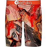 Ethika Boy's Staple Boxer Briefs, Soft 4-Way Stretch, No Ride-Up Fit - Burnin' Hundreds