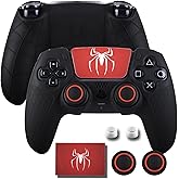 YoRHa Non-Slip Silicone Cover for PS5 Controller with Thumbstick Caps x 2 & Sticker x 1(Spider Black)