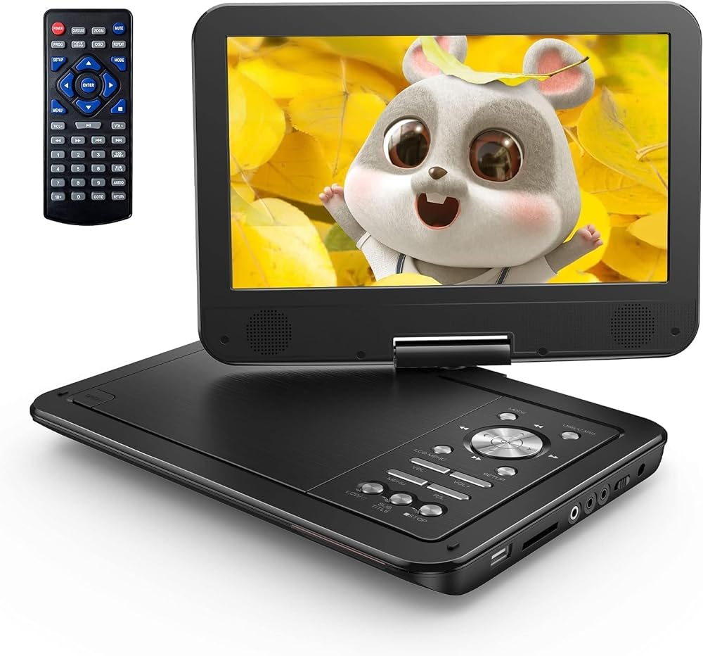 YOTON 12.5in Portable DVD Player with 10.5in Swivel Screen Black