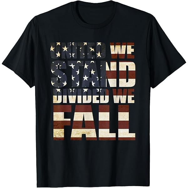 Men's Divided We Fall Patriotic T-Shirt - American Flag Graphic Tee, 100% USA Cotton, Screen Printed In USA - View #6