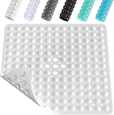 XIYUNTE Shower Mat Non Slip 53x53cm Anti Mould with Drain Holes White
