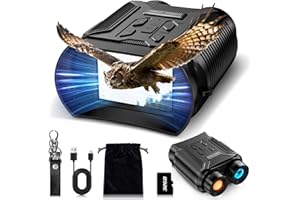 NKBZEB Night Vision Goggles - 5W Upgraded 4K HD IR Binoculars - 8X Digital Zoom, Rechargeable Binoculars with Camera Built in, 32GB Card to Save Photos and Videos, Flashlight (Black)