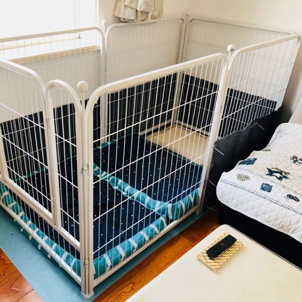 Heavy Duty Foldable 4/6 Panel Metal Indoor Outdoor Exercise Pet Fence Barrier Playpen Kennel With Door For Dogs Cats