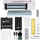 Door Access Control System Kit Set with 1200lbs Electric Magnetic Lock, RFID Keypad, Remotes,DC12V/5A Power Supply, Push to Exit Button, RFID EM ID Card (C60-1200LBS Access Control System Kits)