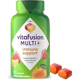 Vitafusion Multivitamin Gummies + Immune Support | 90 Adult Gummy Vitamins | Vitamin C, D &amp; Zinc | Daily Support for Men &amp; Women | Yummy Strawberry Tangerine Flavor | Gluten and Dairy Free Supplement