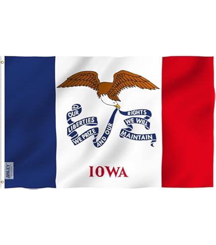Amazon.com : Durable Iowa State Flag Eagle Liberties Rights Prize