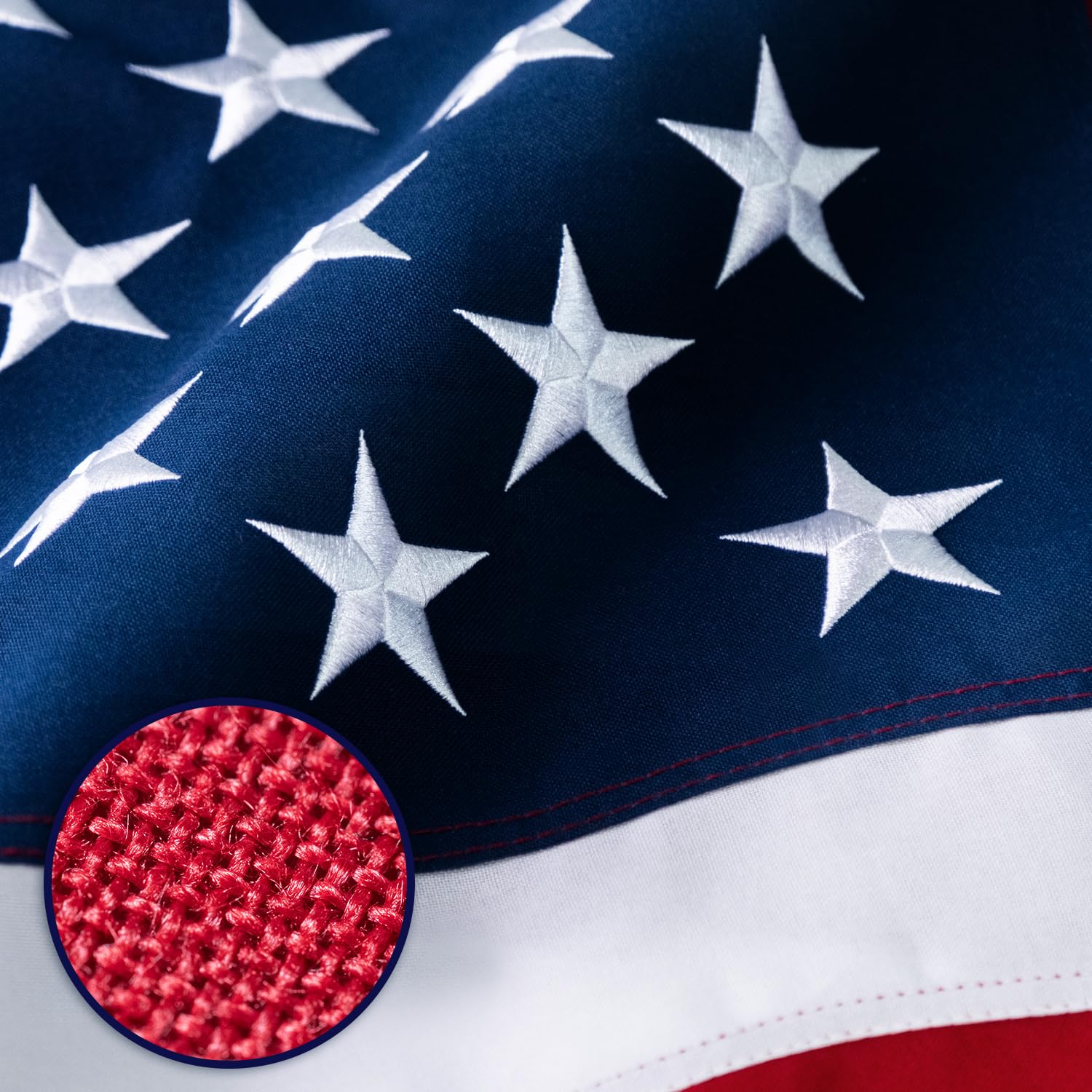 Photo 1 of American Flag 4x6 ft Deluxe Super Tough Series, Heavy Duty Spun Polyester, All Weather US Flag USA High Wind with Embroidered Stars, Brass Grommets, Ultra Durable United States Flag Outdoor Outside