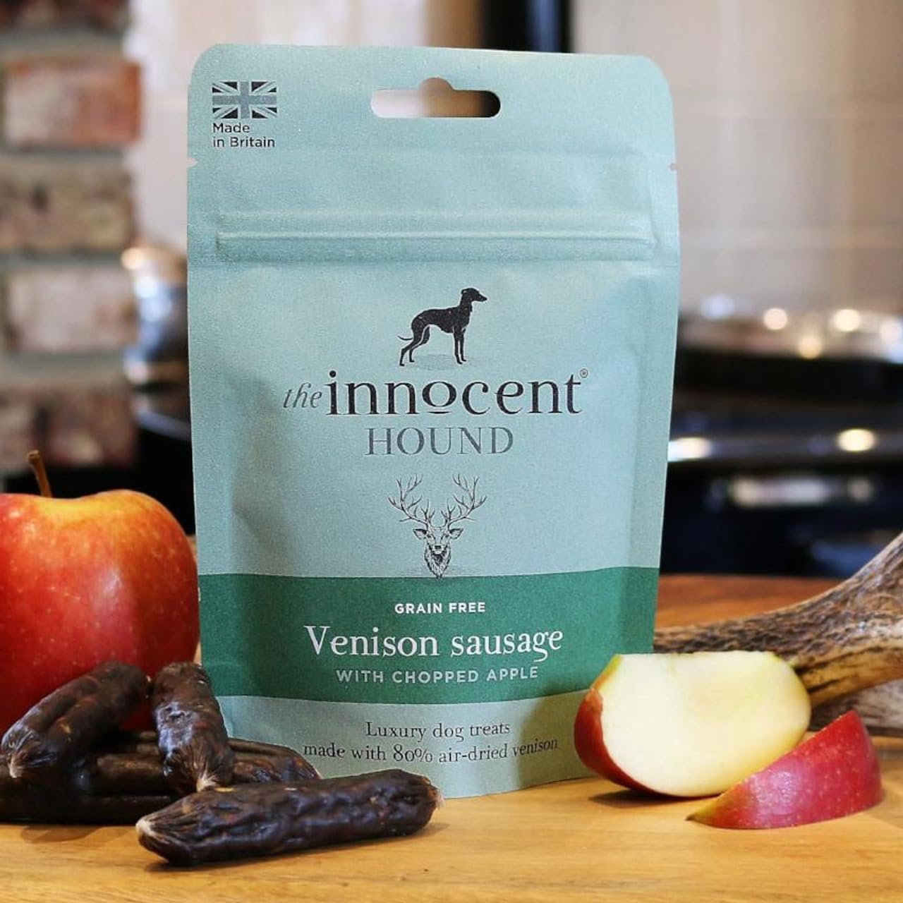 THE INNOCENT HOUND - VENISON SAUSAGE WITH CHOPPED APPLE - DOG TREAT (3X)