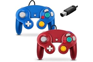 FIOTOK Gamecube Controller, Classic Wired Controller for Wii Nintendo Gamecube (Red & Blue)
