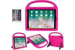 SUPLIK Kids Case for iPad 5th/6th Generation (9.7-inch, 2017/2018), iPad Air 2 Case with Screen Protector, iPad Pro 9.7 Durable Shockproof Protective Cover with Handle Stand for Kids, Pink