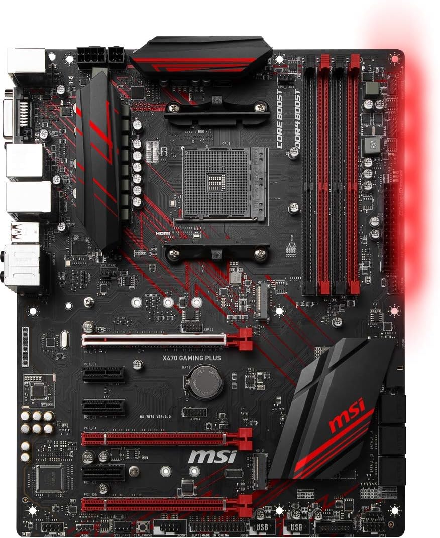 MSI X470 Gaming Plus Scheda madre, AM4 DDR4 DVI HDMI SATA 6GB/S M.2 USB3.1 ATX, Nero Amazon.it MSI X470 Gaming Plus Scheda madre, AM4 DDR4 DVI HDMI SATA 6GB/S M.2 USB3.1 ATX, Nero Amazon.it