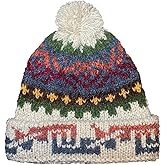 TINKUY Peru Alpaca Wool Winter Beanie, Handmade Bobble Hat, Unisex, One Size