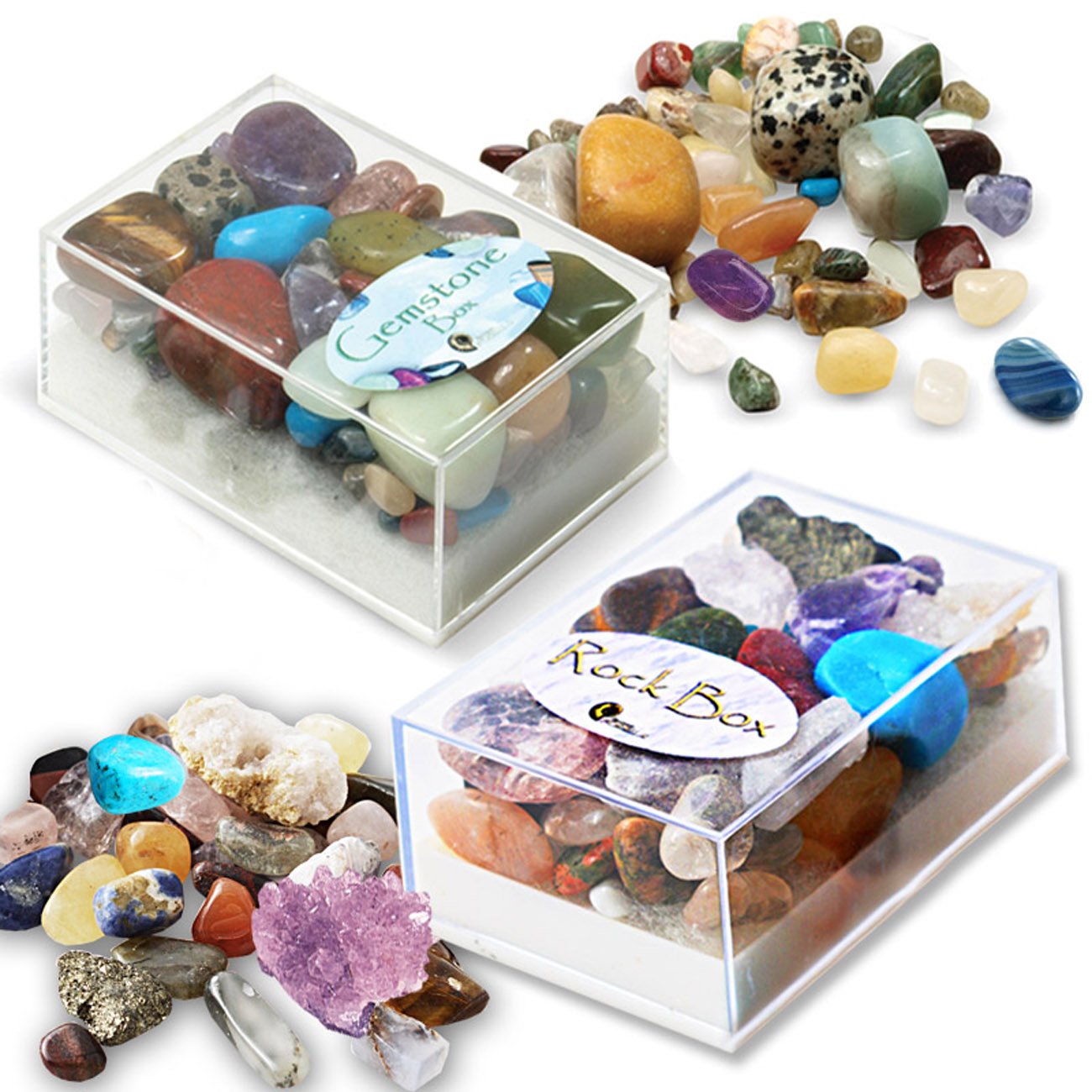 Gemstone and Rock Box Collection. Set of 2 Boxes Buy Online in United