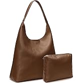 Pelimoo Hobo Bags for Women, Soft Vegan Leather Shoulder Handbags, Slouchy Tote Purses for Work, Travel, School