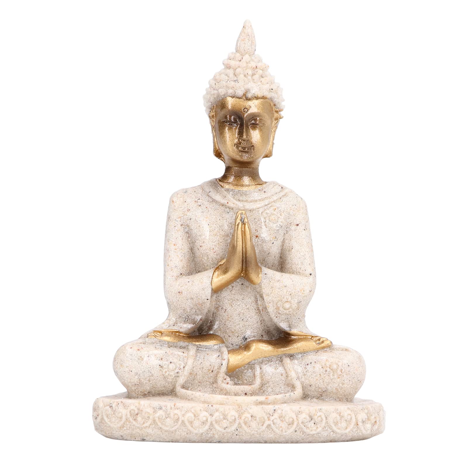 Tomotato Buddha Statue, Resin Sitting Buddha Figure, Feng Shui Sculpture Ornaments for Home Yoga Meditation Zen Decor(A)