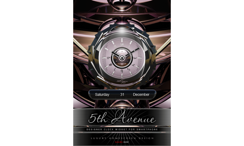 5th Avenue Beautiful Clock Widget Theme for Android
