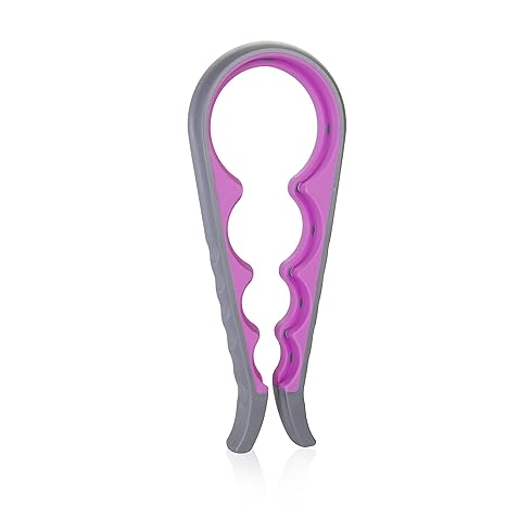 Wenco Glas- und Flaschenöffner, Allesöffner, Länge: 23 cm, Kunststoff/Silikon, Grau/Pink, 510776