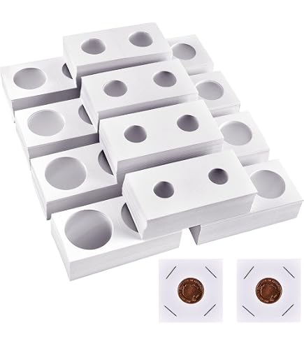 Hicarer 300-Piece Cardboard Coin Holder Flips - 2x2 Inch, 20.5mm For Penny/Dime, Coin Collection Supplies - View #10