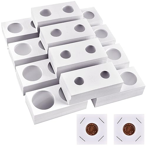 600pcs Coin Holders Cardboard Coins Flips 2x2, 12 Size Collection