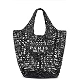 bufftieo Straw Woven Tote Bag for women,Mesh Hollow Woven Shoulder, Straw Beach bag, Hobo Women Bag, for Travel Holiday