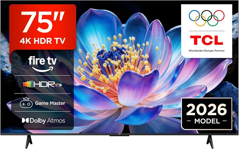 75V6D 75 Pouces 4K HDR, Fire TV, HDR10+, Dolby Atmos, DTS:X, Game Master, Motion Clarity, AirPlay 2, Press & Ask Alexa