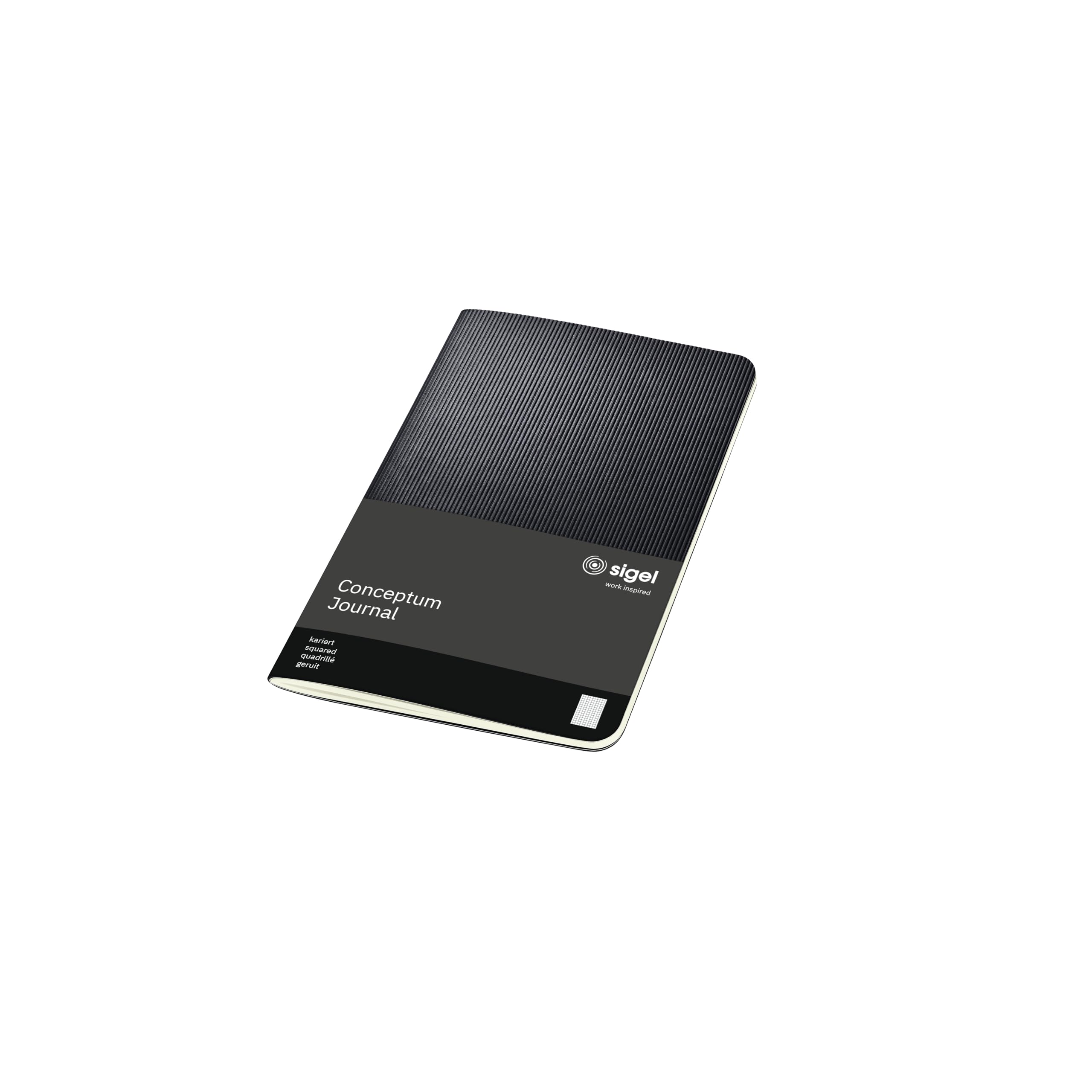 SIGEL CO864 Journal, approx. A6, squaRed, softcover, Black - Conceptum